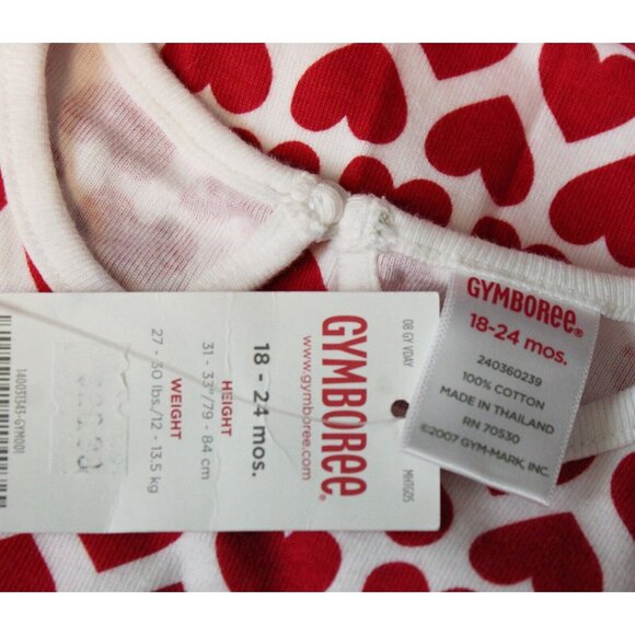 2008 Gymboree Valentine's Day Dress sz 18-24 Months NWT Red Heart Short Sleeve - Picture 5 of 5